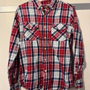 United By Blue Red and Blue Plaid Flannel Casual Button Down Shirt